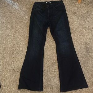 O2 Denim Chic Dark Blue Flare Jeans for Women